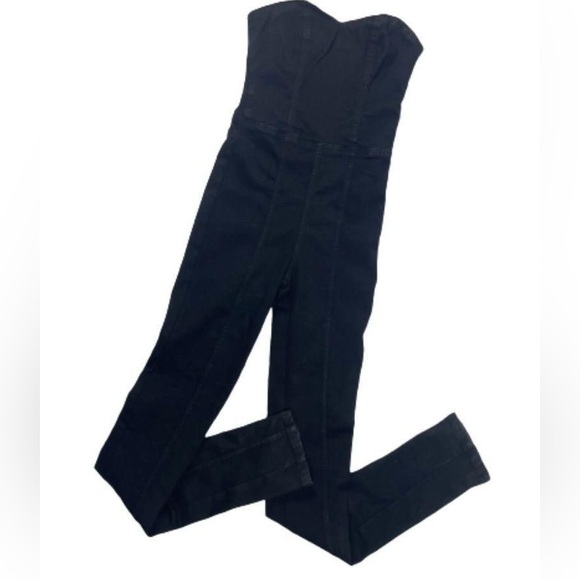 Zara Black denim jumpsuit - Picture 5 of 9